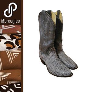 Justin Boots Wildebeest Leather Boots in Gray